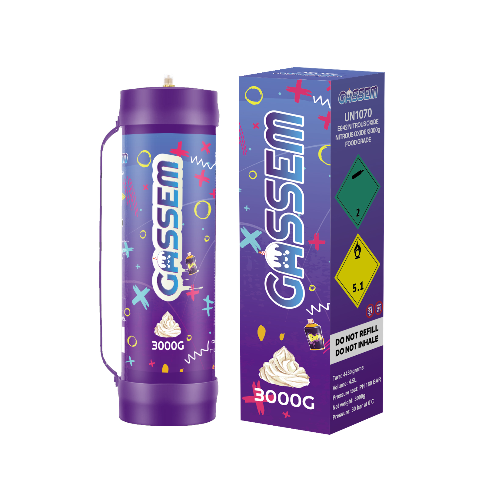 GASSEM 3000g Cream Charger Cylinder - Image 2