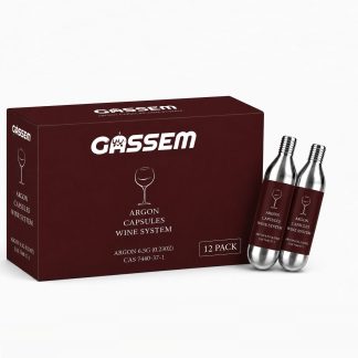 Gassem Argon Gas Capsules Compatible with Wine Preservation Systems 12 Packs
